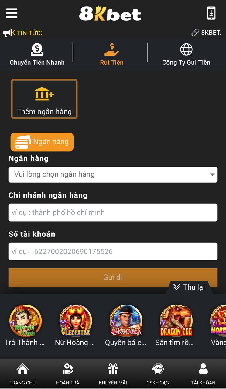 Người chơi thêm tài khoản ngân hàng Người chơi thêm tài khoản ngân hàng